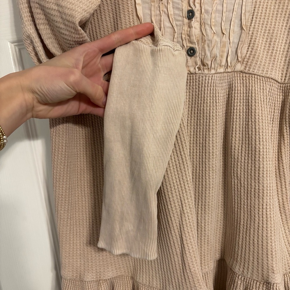 Free People Jolene Thermal Henley Tiered Dress - Picture 7 of 7